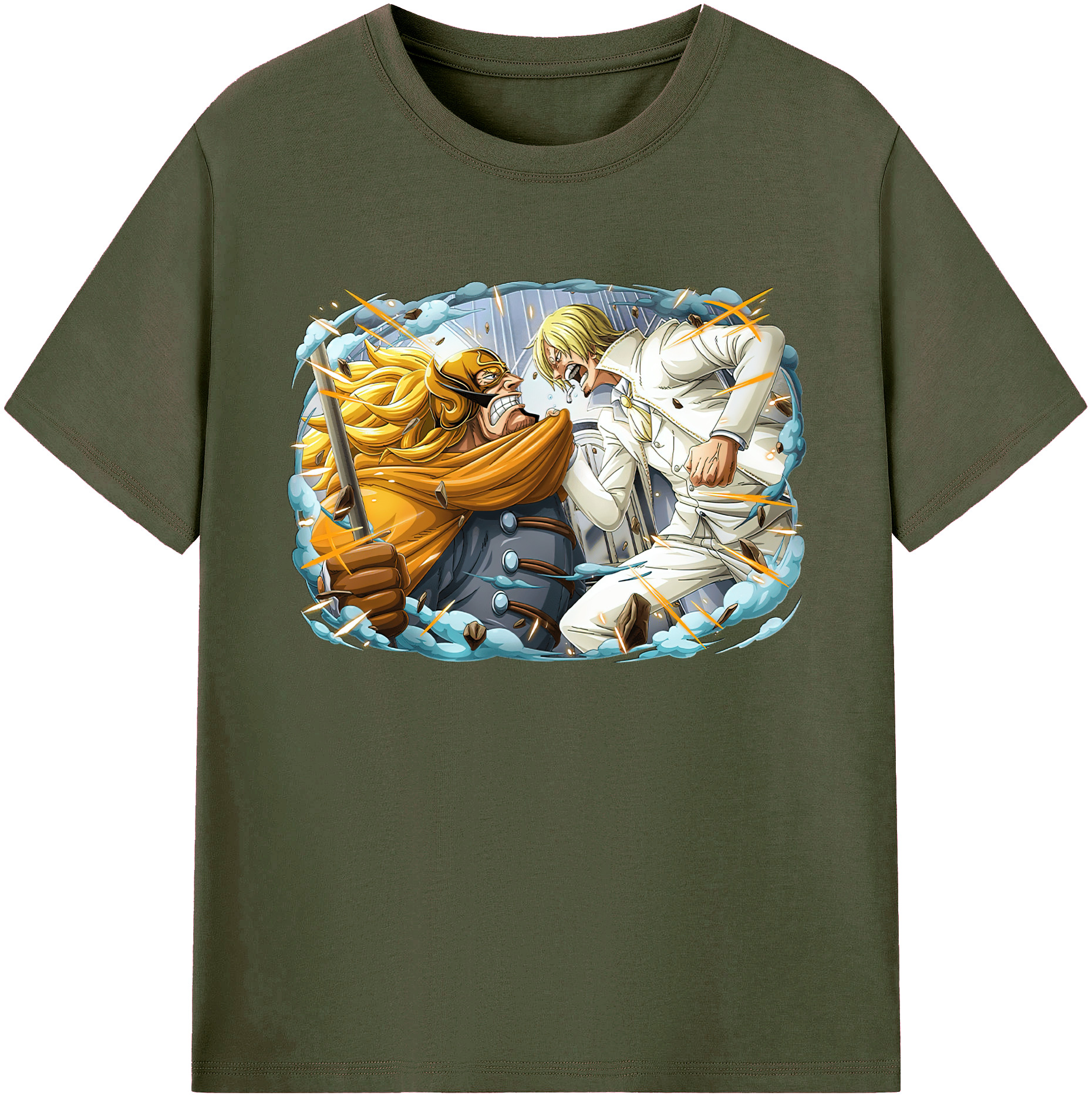（画像用） ワンピース サンジ ONE PIECE Sanji 綿100％ メンズ半袖Tシャツ｜肌触りやわらか＆通気性